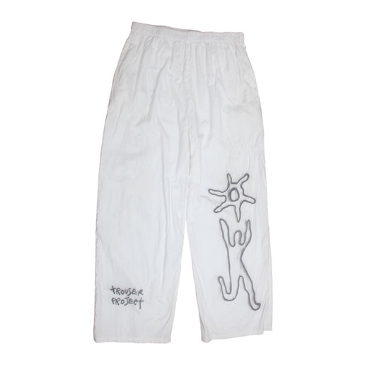 White Loose Cotton Trousers
