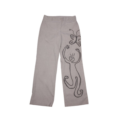 Smart Trousers Upcycled with Airbrush Design