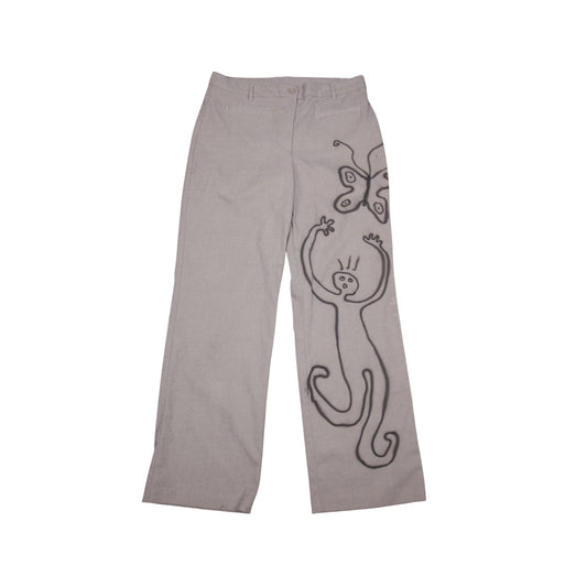 Smart Trousers Upcycled with Airbrush Design