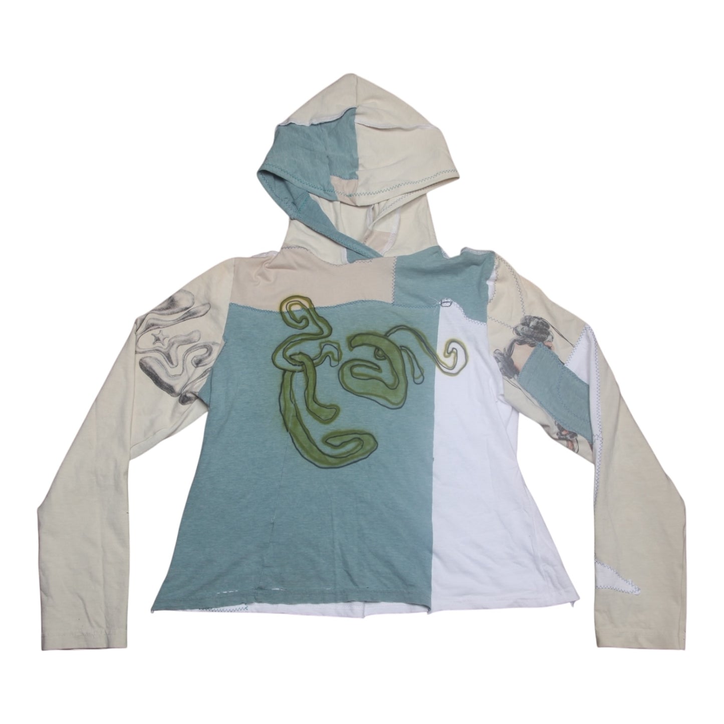 Long Sleeve Hooded Airbrush Top (UK14)