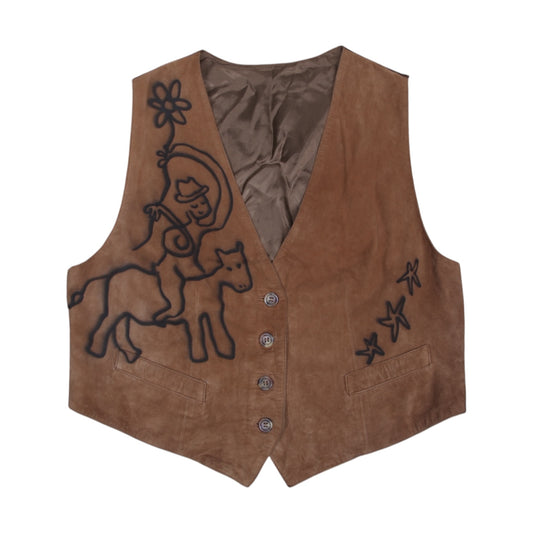 Upcycled Suede Vest (L)