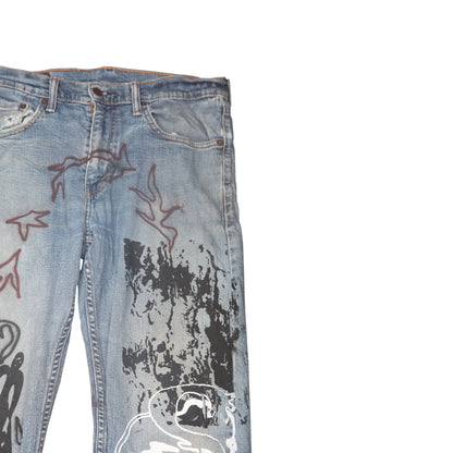 Reworked Printed Jeans (W32)