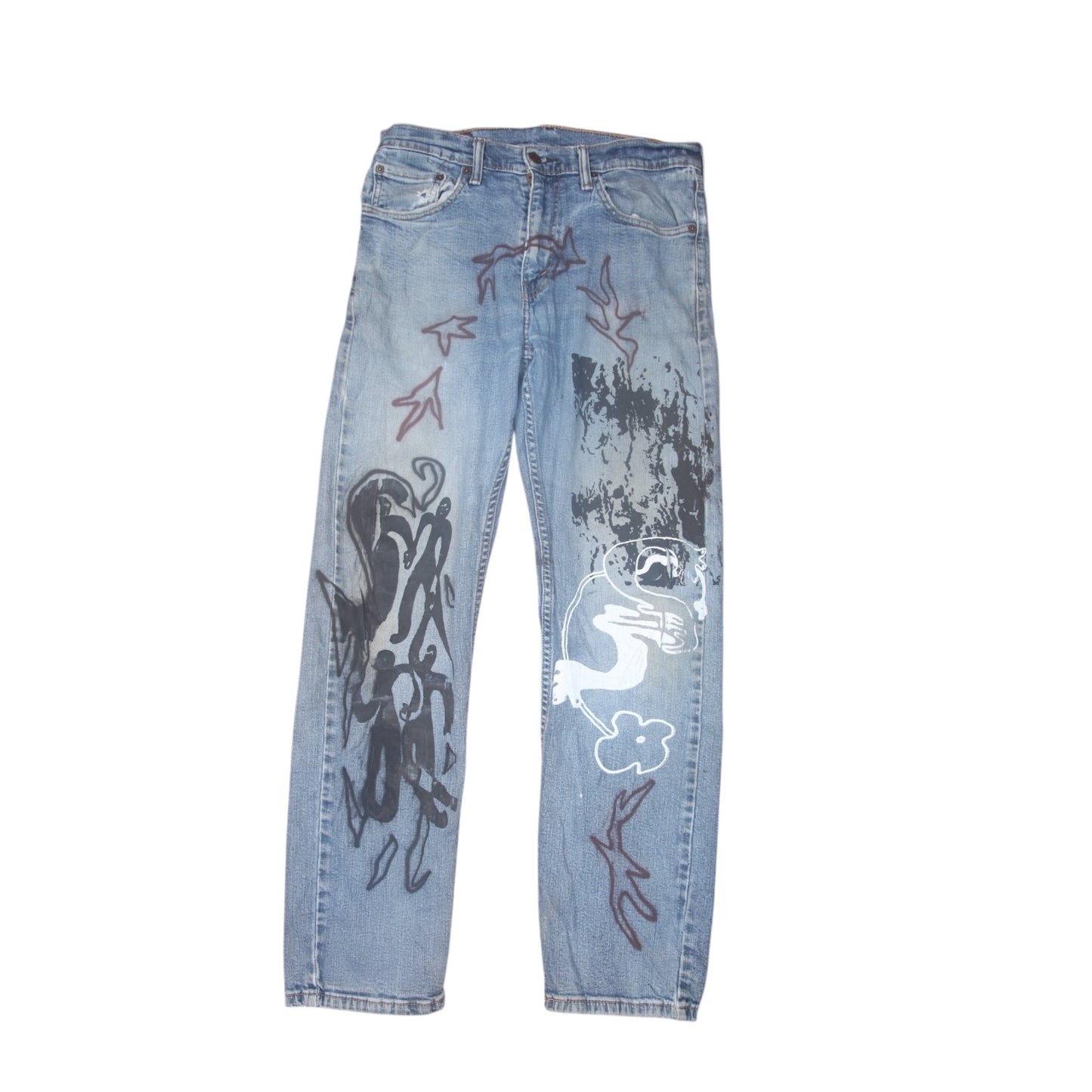 Reworked Printed Jeans (W32)