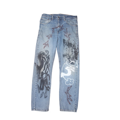 Reworked Printed Jeans (W32)