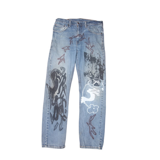 Reworked Printed Jeans (W32)