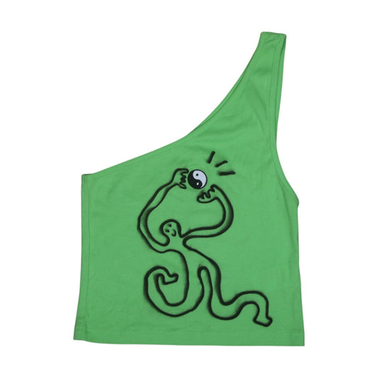 Asymmetric Bright Green Vest