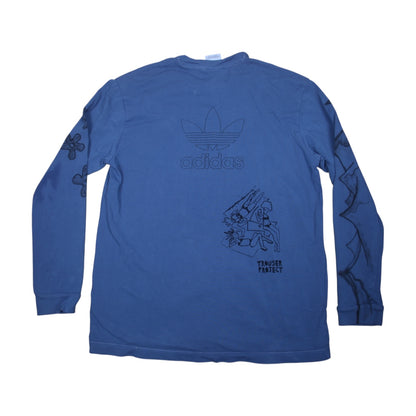 Upcycled Adidas Graphic Screenprint Long Sleeve T-Shirt (L)