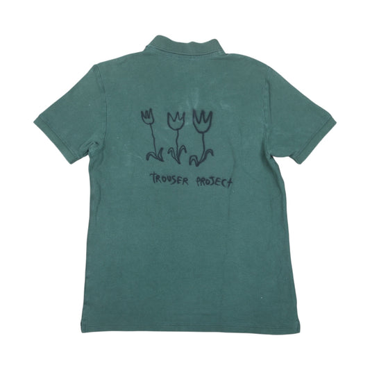 Screenprint Upcycled Green Polo T-Shirt