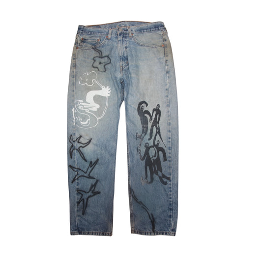 Vintage Hand Printed Levi's Jeans (W34)