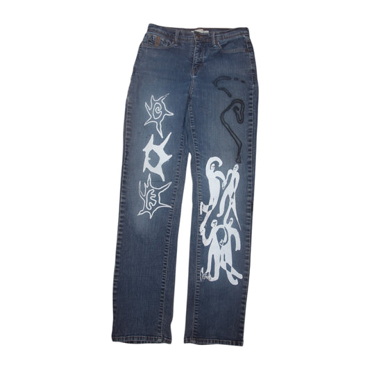 Vintage Hand Printed Levi's Jeans (W28)