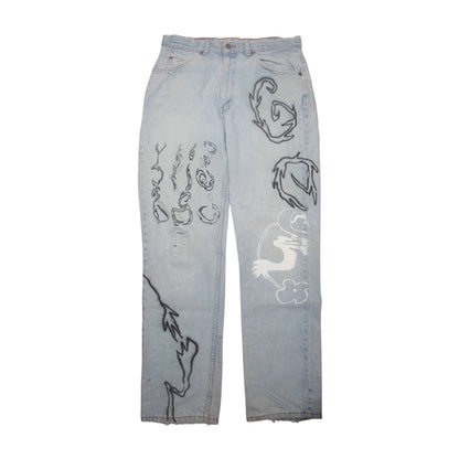 Hand Printed Levi's Jeans (W34)