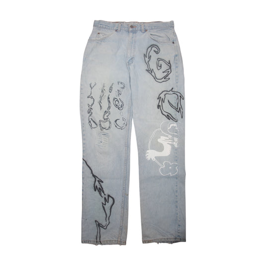 Hand Printed Levi's Jeans (W34)