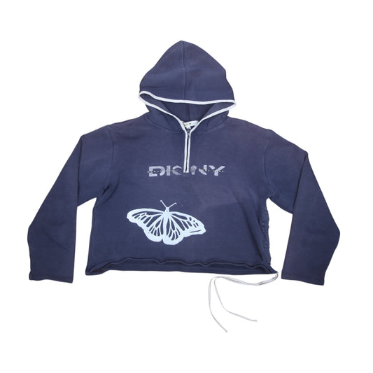 Upcycled DKNY Cropped Hoodie