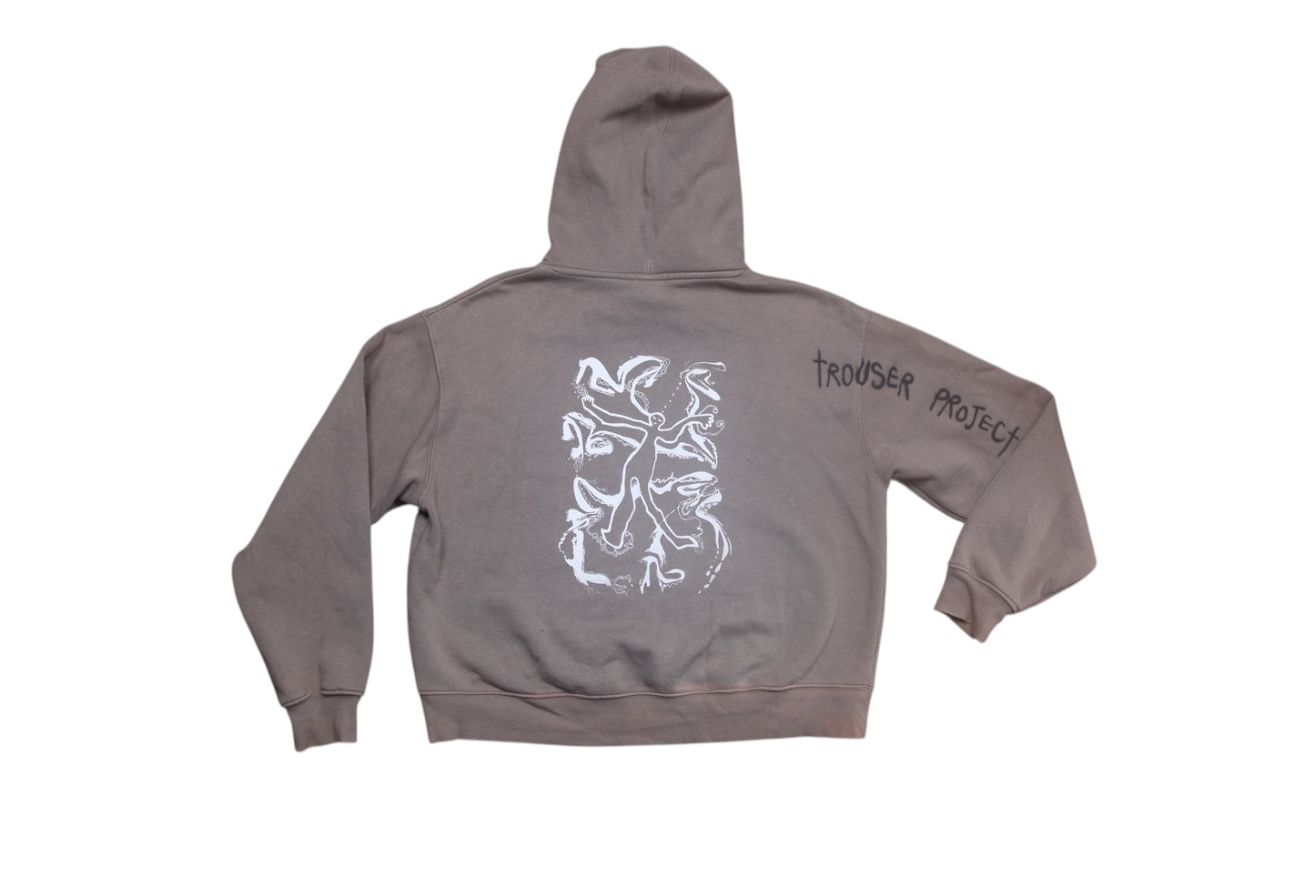 Graphic Screenprint Upcycled Sustainable Hoodie (L)