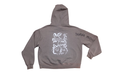 Graphic Screenprint Upcycled Sustainable Hoodie (L)