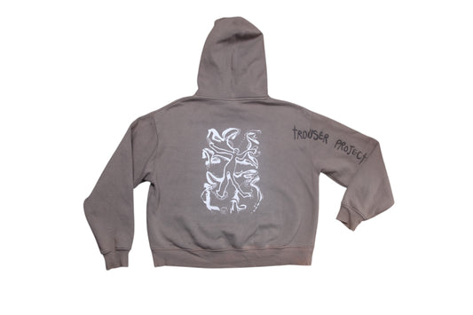 Graphic Screenprint Upcycled Sustainable Hoodie (L)
