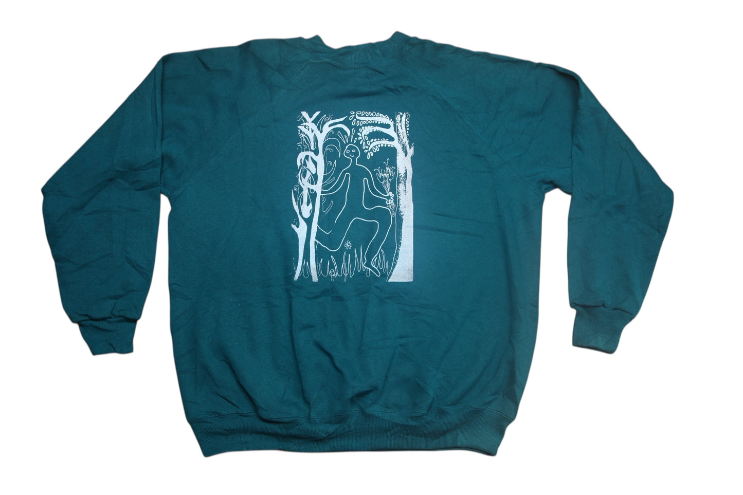 Graphic Screenprint Upcycled Sustainable Jumper (XL)