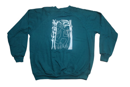 Graphic Screenprint Upcycled Sustainable Jumper (XL)