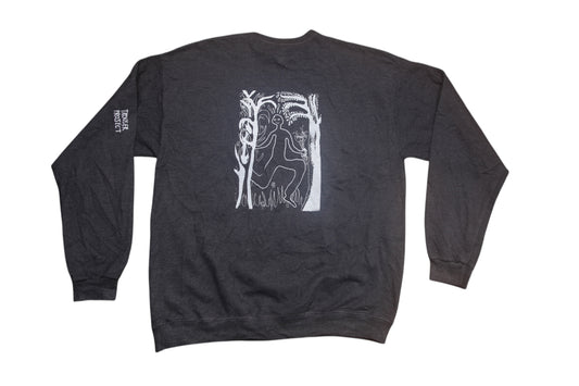 Graphic Screenprint Upcycled Sustainable Jumper (L)