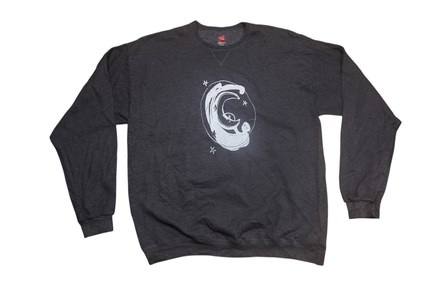 Graphic Screenprint Upcycled Sustainable Jumper (L)