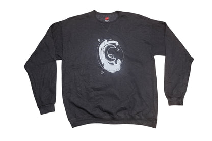 Graphic Screenprint Upcycled Sustainable Jumper (L)