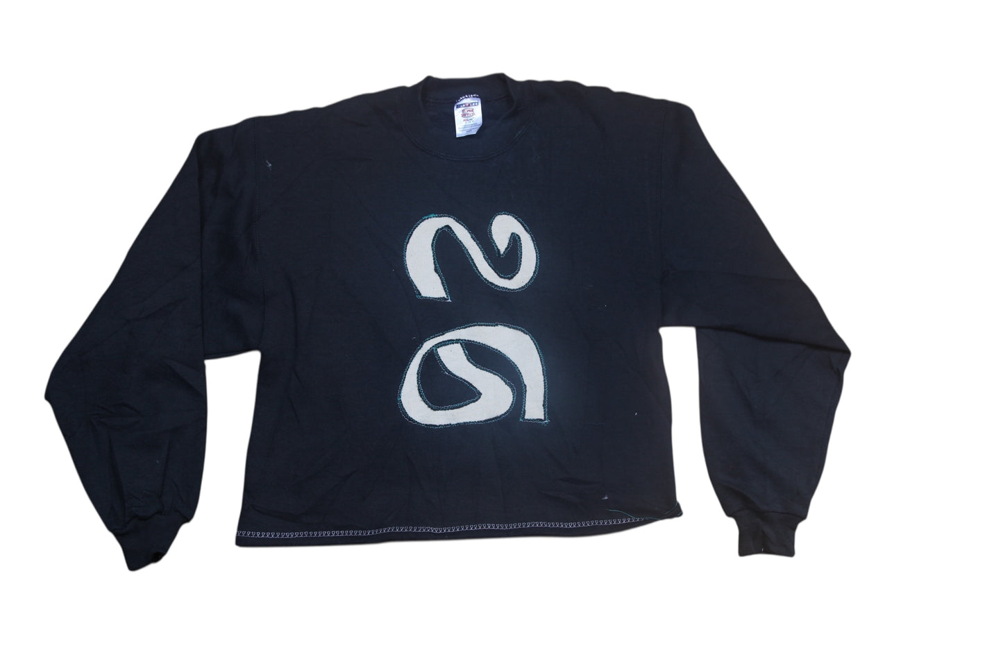 Graphic Screenprint Upcycled Sustainable Jumper (S)