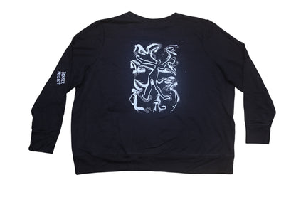 Graphic Screenprint Upcycled Sustainable Jumper (XL)