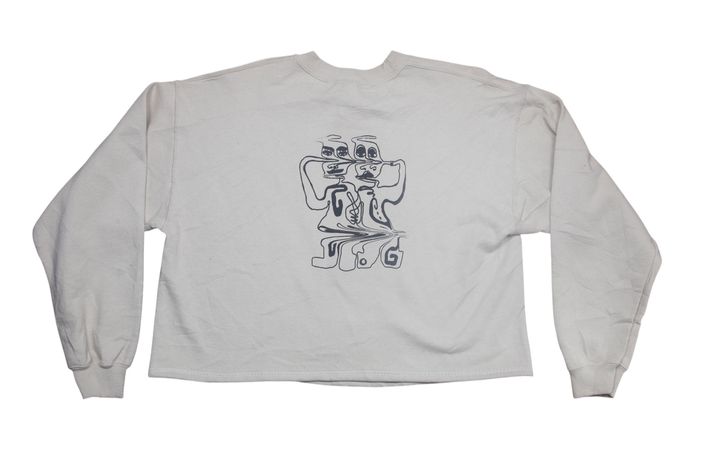 Graphic Screenprint Upcycled Sustainable Jumper (XL)