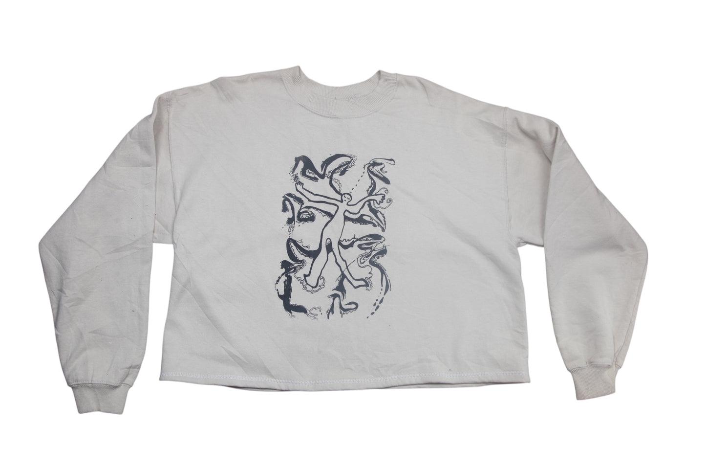 Graphic Screenprint Upcycled Sustainable Jumper (XL)