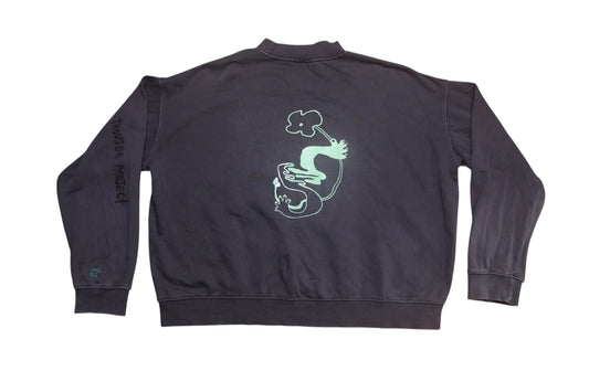 Graphic Screenprint Upcycled Sustainable Jumper (XXL)