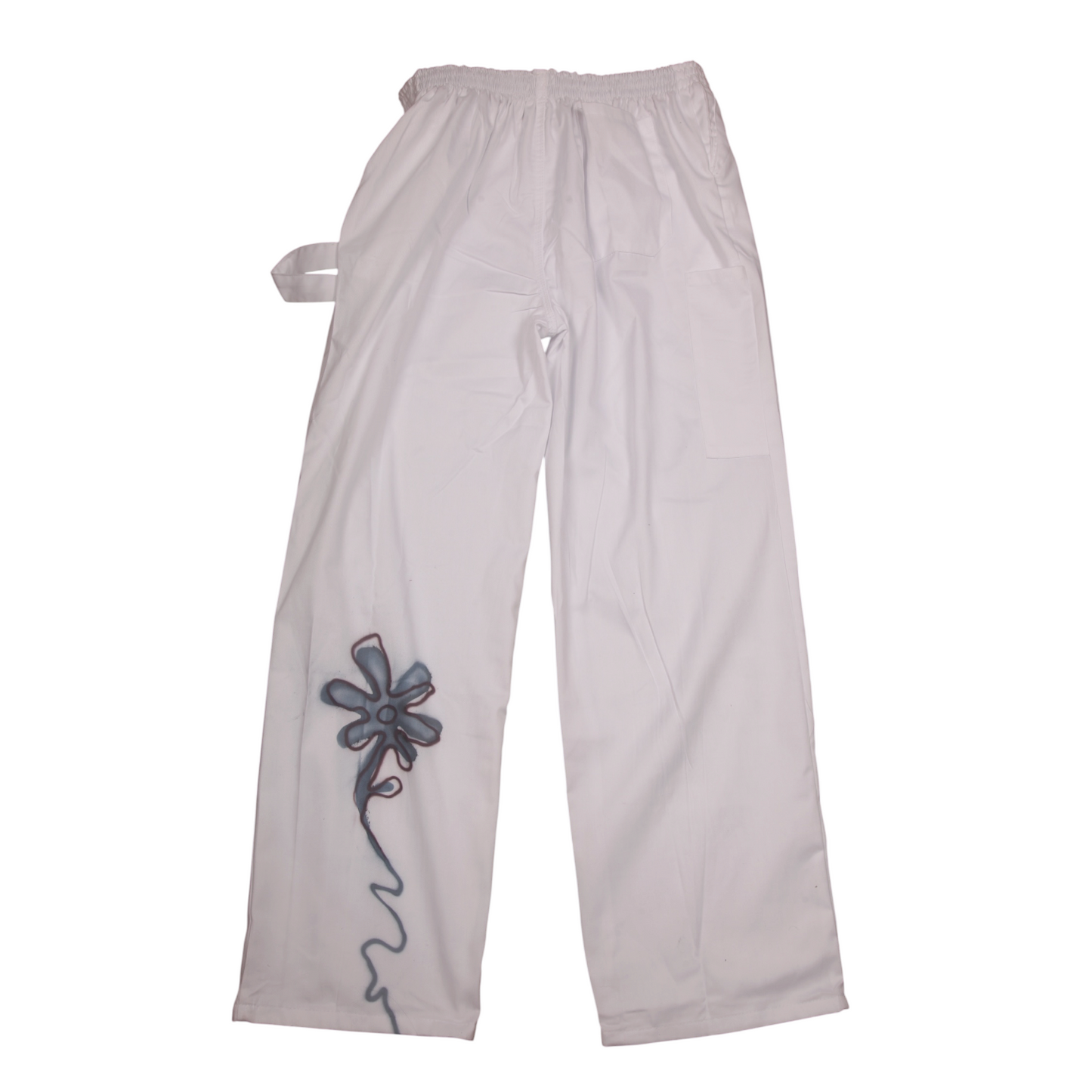 Cotton White Elastic Waist Smart Trousers (Large)
