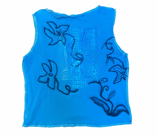 Handmade Unisex Vest Top – Reworked with Screenprint & Airbrush Design