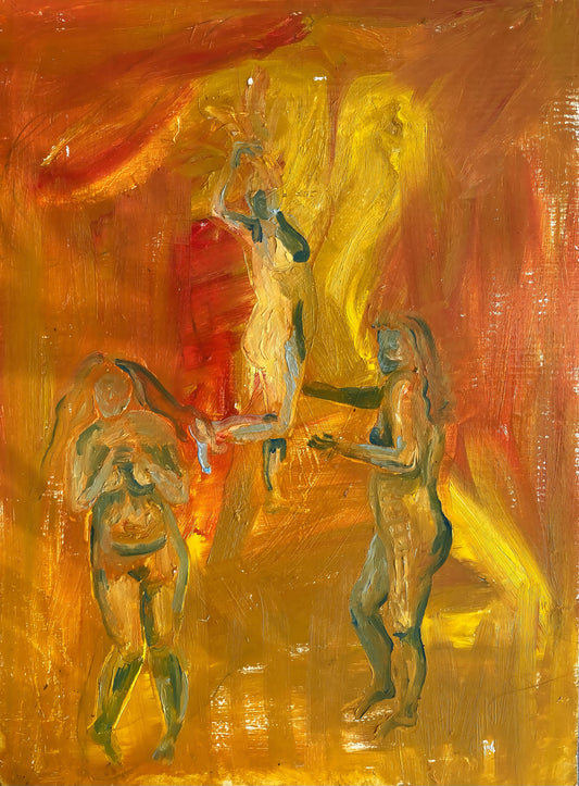 Original artwork - oil painting 'Golden Ladies'