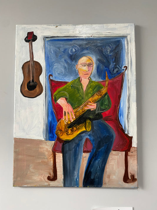 Original Artwork - Oil Painting ‘Sax practise’